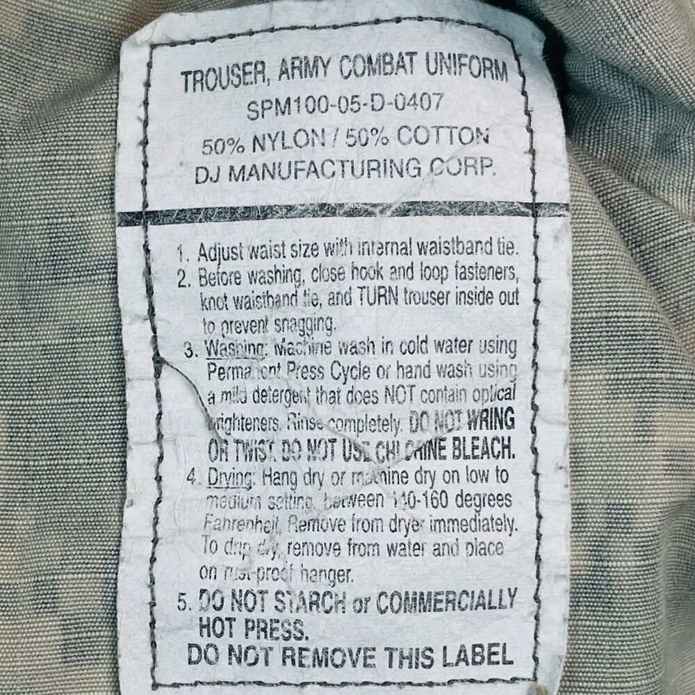 US Military Combat Pants Mens X Small Digital Camo Fire Resistant Cargo Tactical - Picture 9 of 15